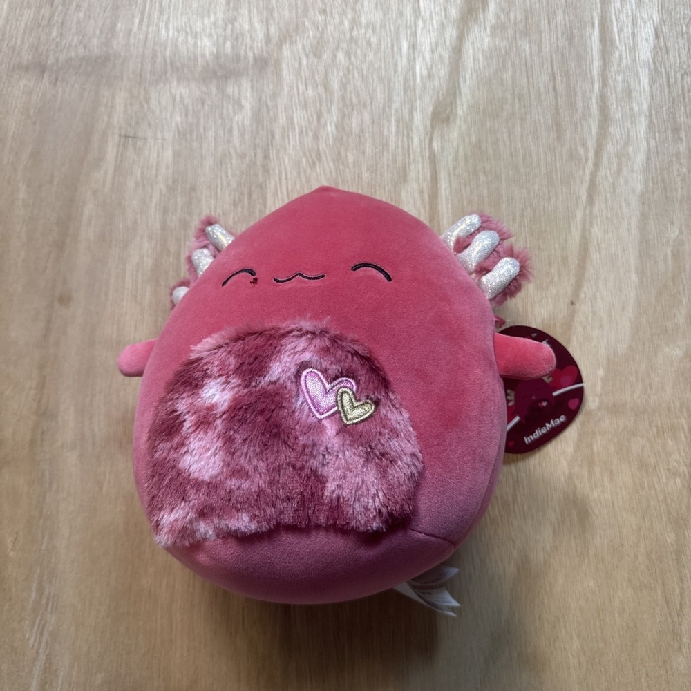 SQUISHMALLOWS IndieMae Mauve Pink 5" Axolotl Stuffed Plush Toy 2023-24 Valentine